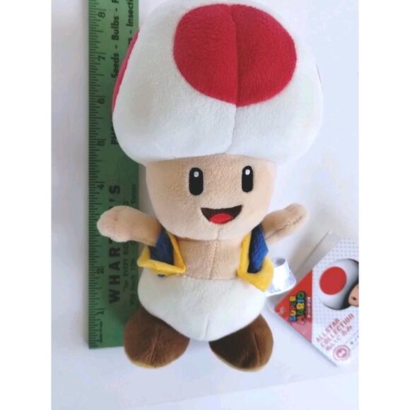 NEW Nintendo Super Mario Bros Toad Plush Doll Toy AC04 Little Buddy S 8” Japan - Picture 10 of 13